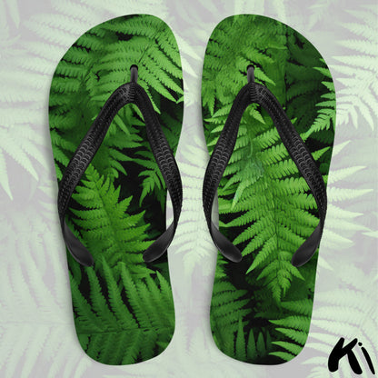 "EVERGREEN FERNS" Fern Leaf Jandals
