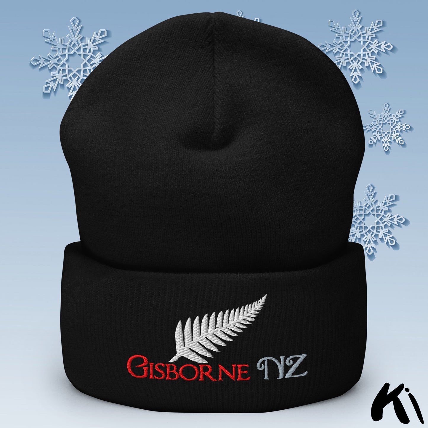 GISBORNE NZ Silver Fern Cuffed Beanie