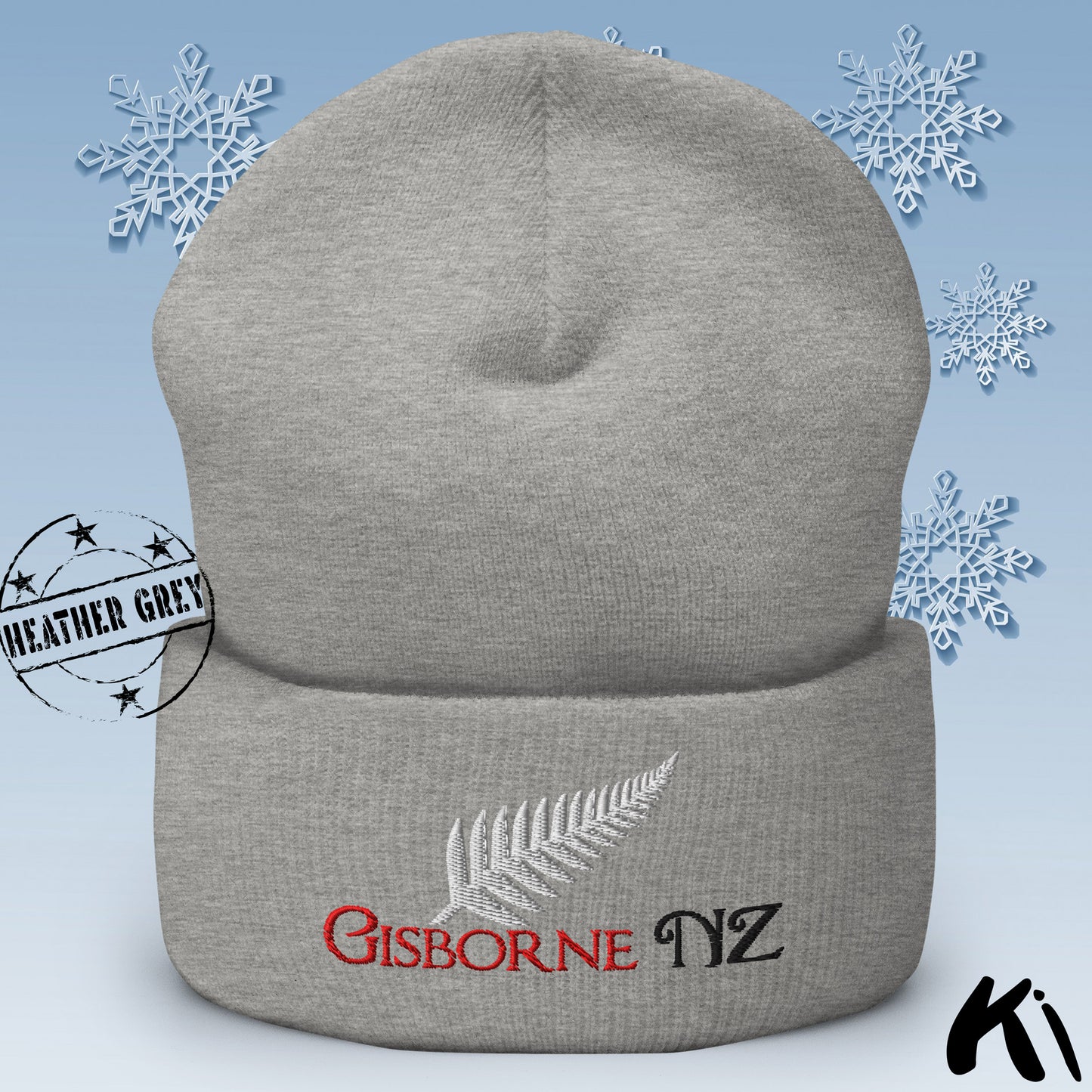 GISBORNE NZ Silver Fern Cuffed Beanie
