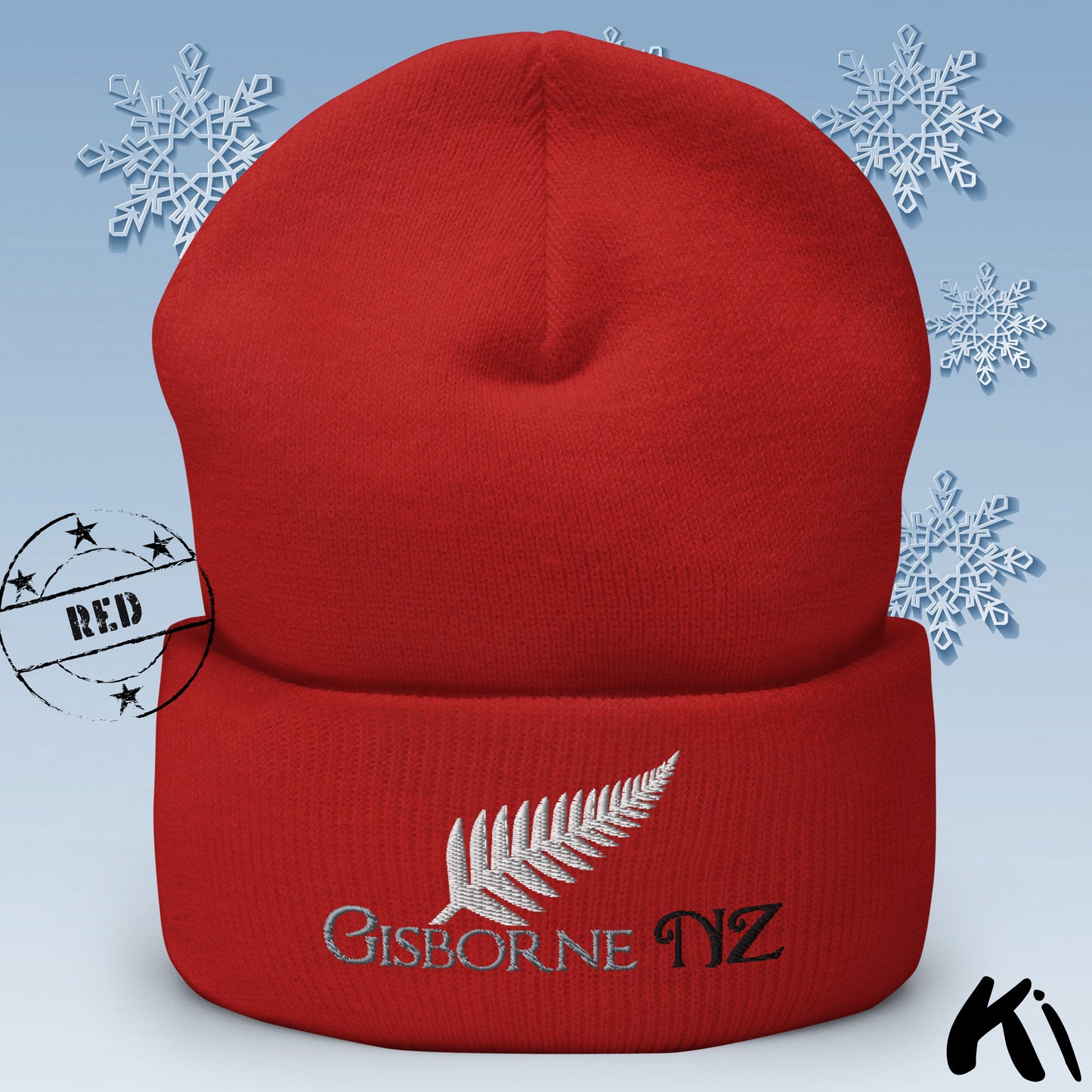 GISBORNE NZ Silver Fern Cuffed Beanie