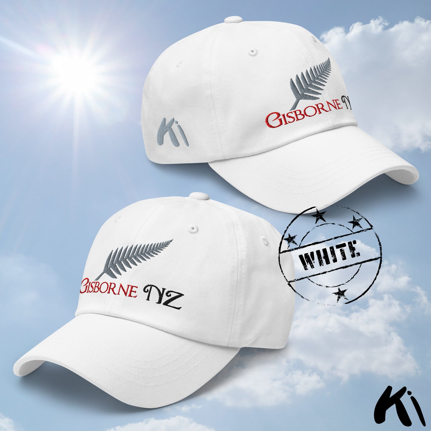 GISBORNE NZ Silver Fern Embroidered Cap