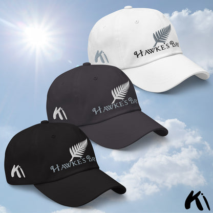 HAWKE'S BAY NZ Silver Fern Embroidered Cap