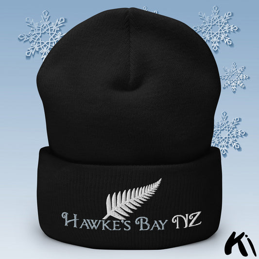 HAWKE'S BAY NZ Silver Fern Cuffed Beanie