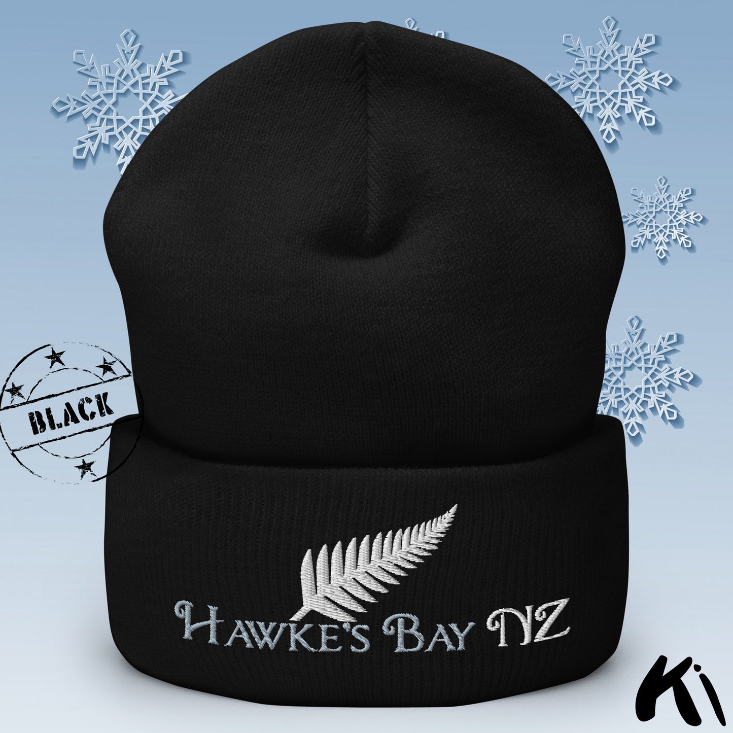 HAWKE'S BAY NZ Silver Fern Cuffed Beanie