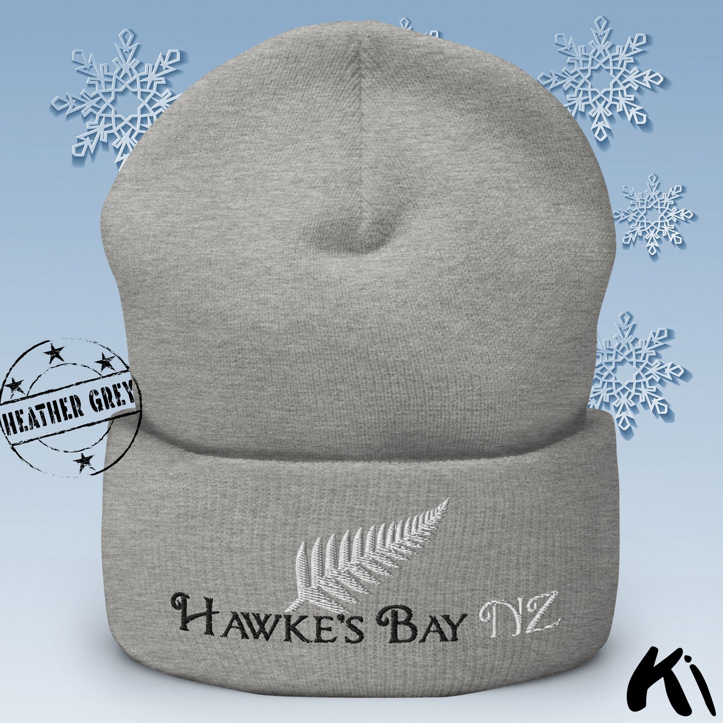 HAWKE'S BAY NZ Silver Fern Cuffed Beanie