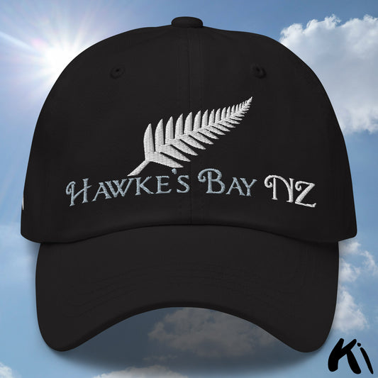 HAWKE'S BAY NZ Silver Fern Embroidered Cap