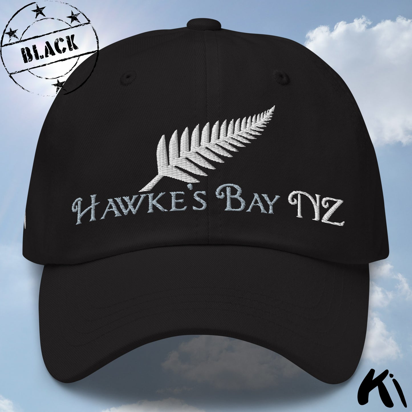 HAWKE'S BAY NZ Silver Fern Embroidered Cap