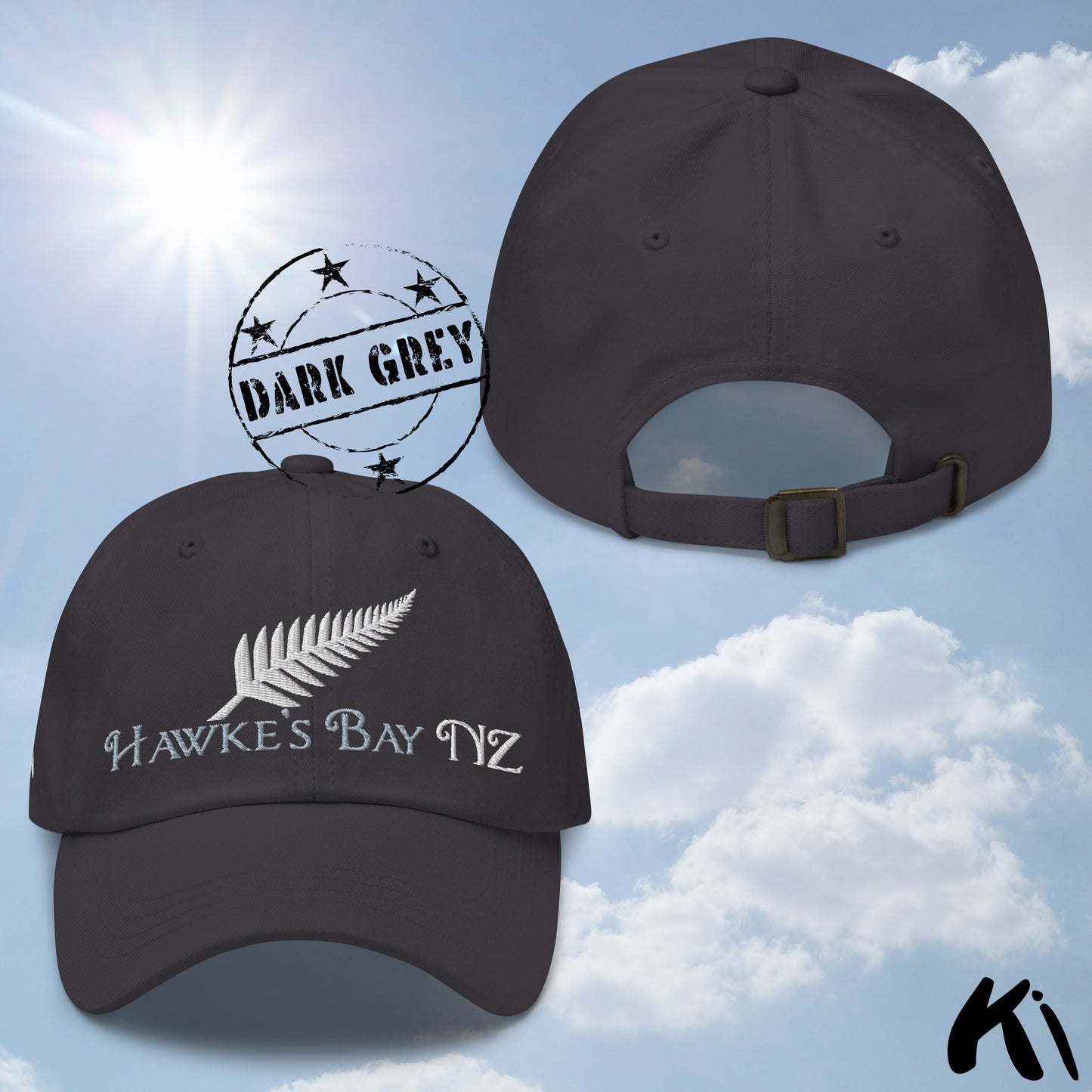 HAWKE'S BAY NZ Silver Fern Embroidered Cap