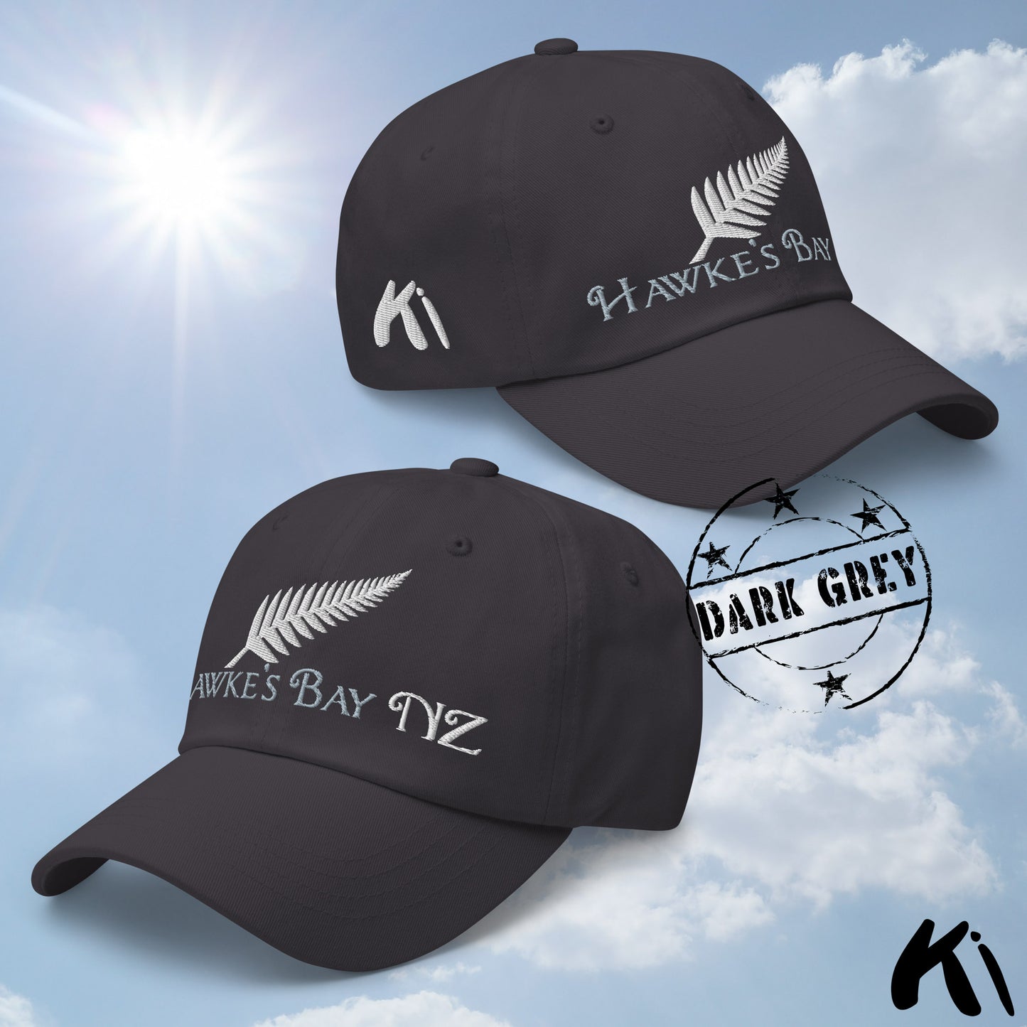 HAWKE'S BAY NZ Silver Fern Embroidered Cap