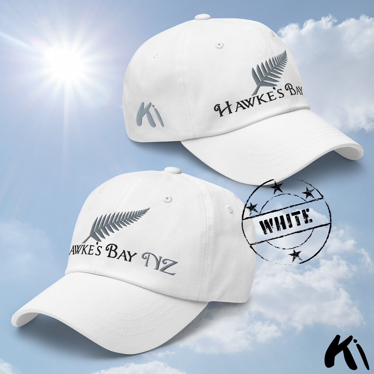 HAWKE'S BAY NZ Silver Fern Embroidered Cap