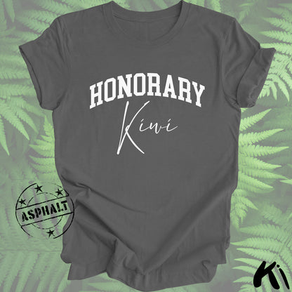 HONORARY KIWI Shirt - White Block & Script