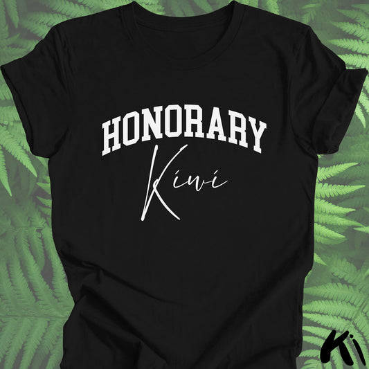 HONORARY KIWI Shirt - White Block & Script