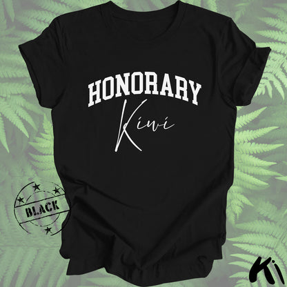 HONORARY KIWI Shirt - White Block & Script