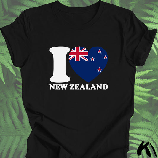 I LOVE NEW ZEALAND Heart & Flag Shirt