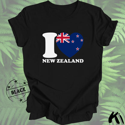 I LOVE NEW ZEALAND Heart & Flag Shirt