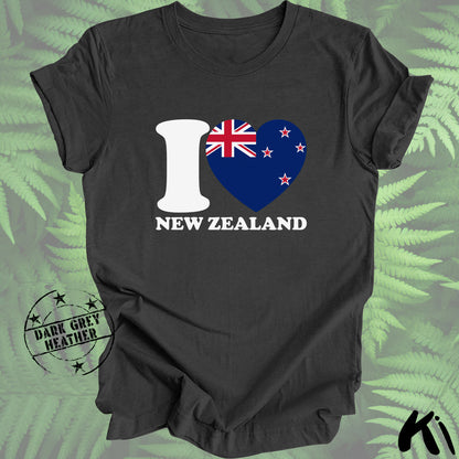 I LOVE NEW ZEALAND Heart & Flag Shirt
