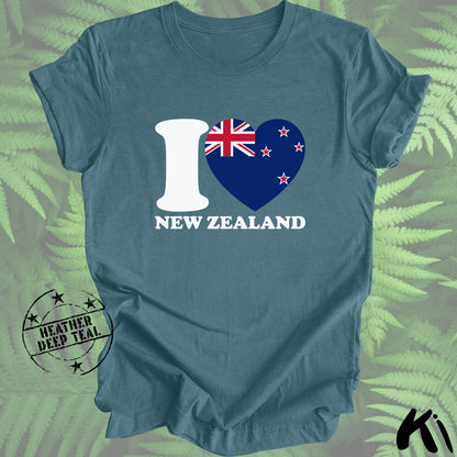 I LOVE NEW ZEALAND Heart & Flag Shirt