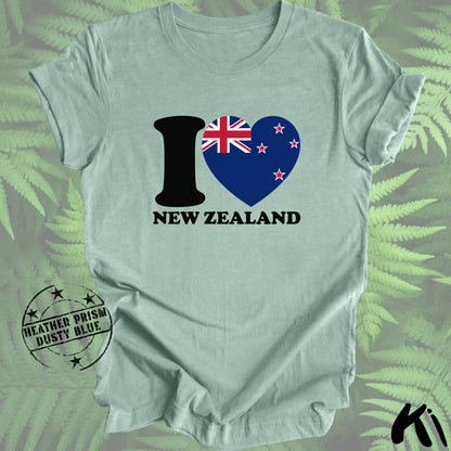 I LOVE NEW ZEALAND Heart & Flag Shirt