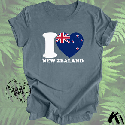 I LOVE NEW ZEALAND Heart & Flag Shirt