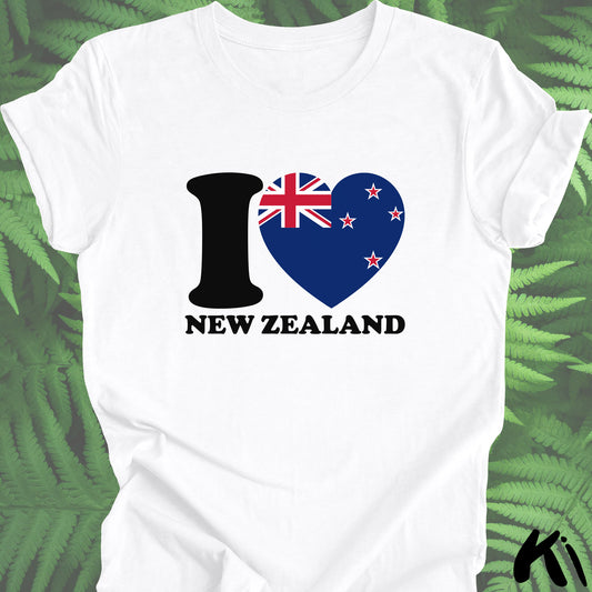 I LOVE NEW ZEALAND Heart & Flag Shirt