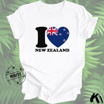 I LOVE NEW ZEALAND Heart & Flag Shirt