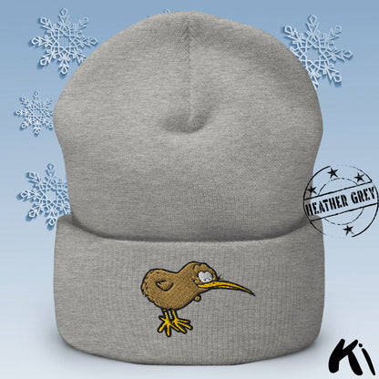 KIWI BIRD Embroidered Cuffed Beanie