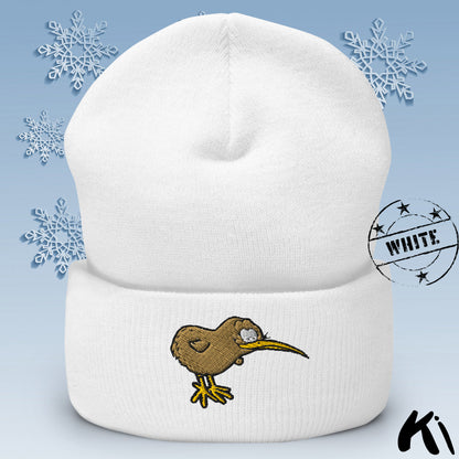 KIWI BIRD Embroidered Cuffed Beanie