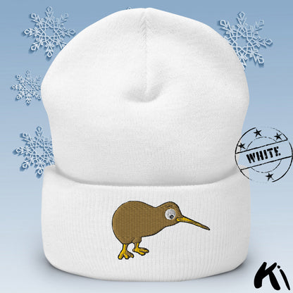KIWI BIRD Embroidered Cuffed Beanie