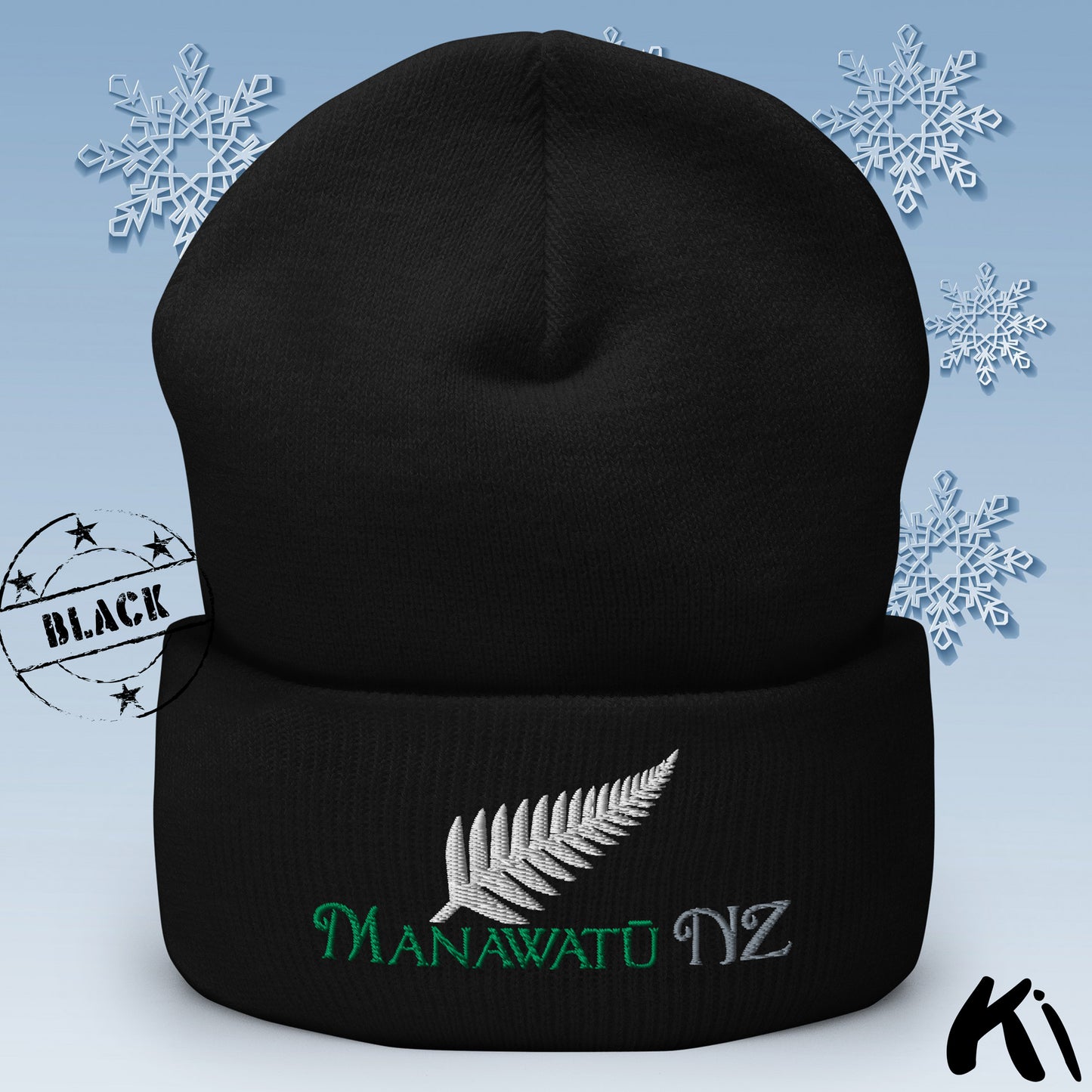 MANAWATŪ NZ Silver Fern Cuffed Beanie