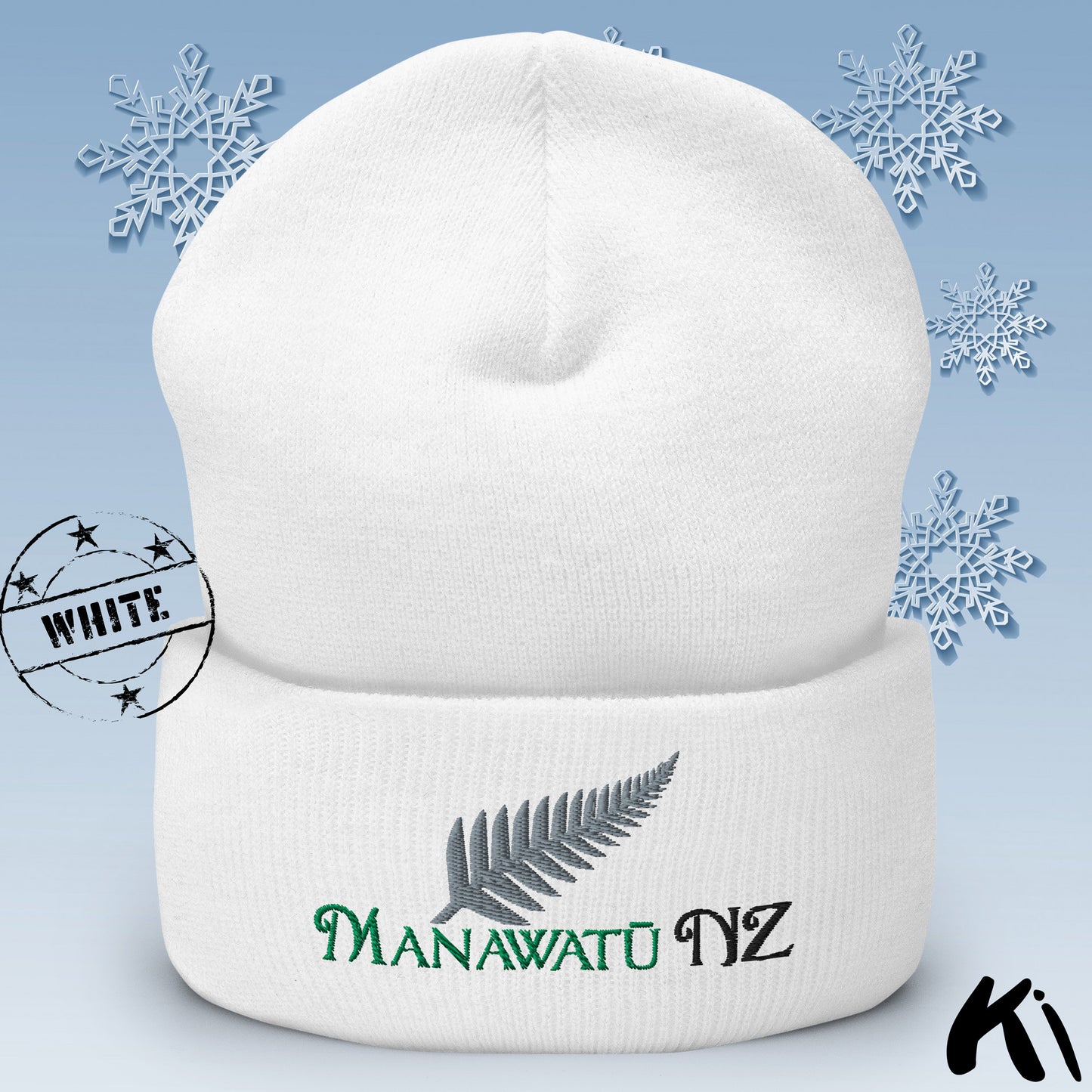 MANAWATŪ NZ Silver Fern Cuffed Beanie