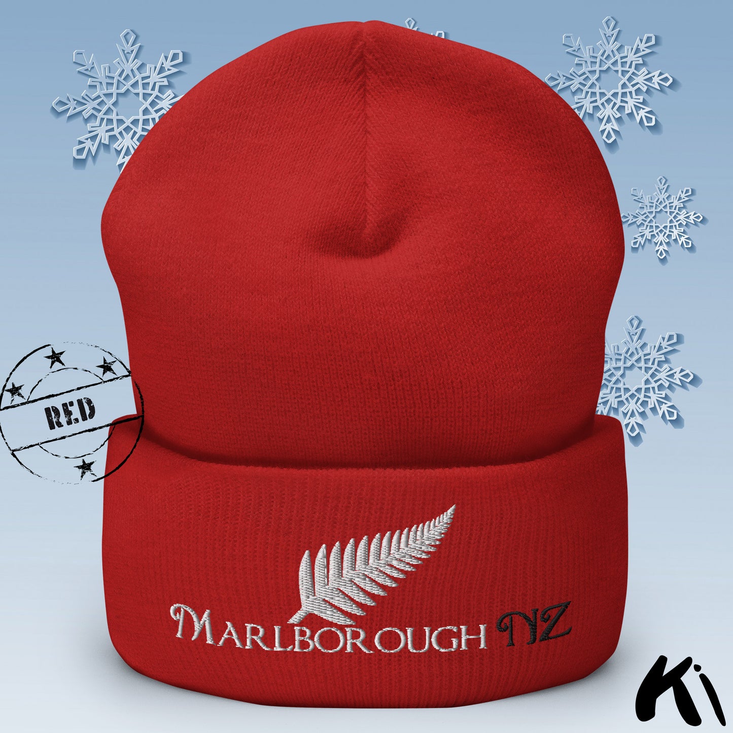 MARLBOROUGH NZ Silver Fern Cuffed Beanie
