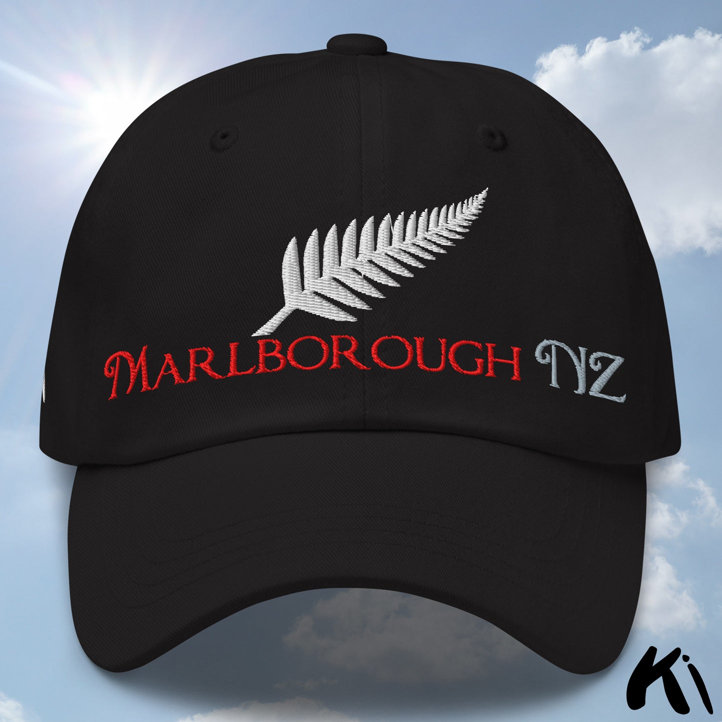MARLBOROUGH NZ Silver Fern Embroidered Cap / Dad Hat