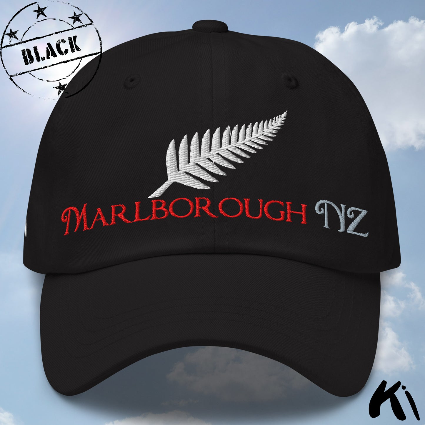 MARLBOROUGH NZ Silver Fern Embroidered Cap / Dad Hat