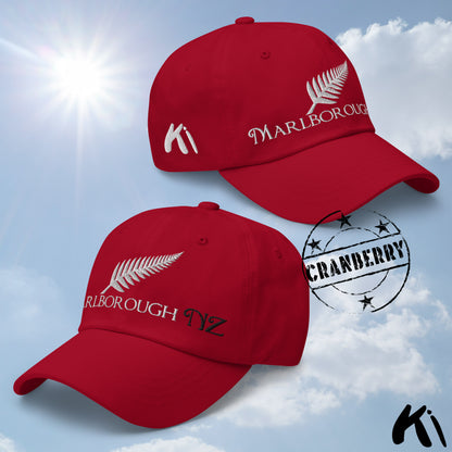 MARLBOROUGH NZ Silver Fern Embroidered Cap / Dad Hat
