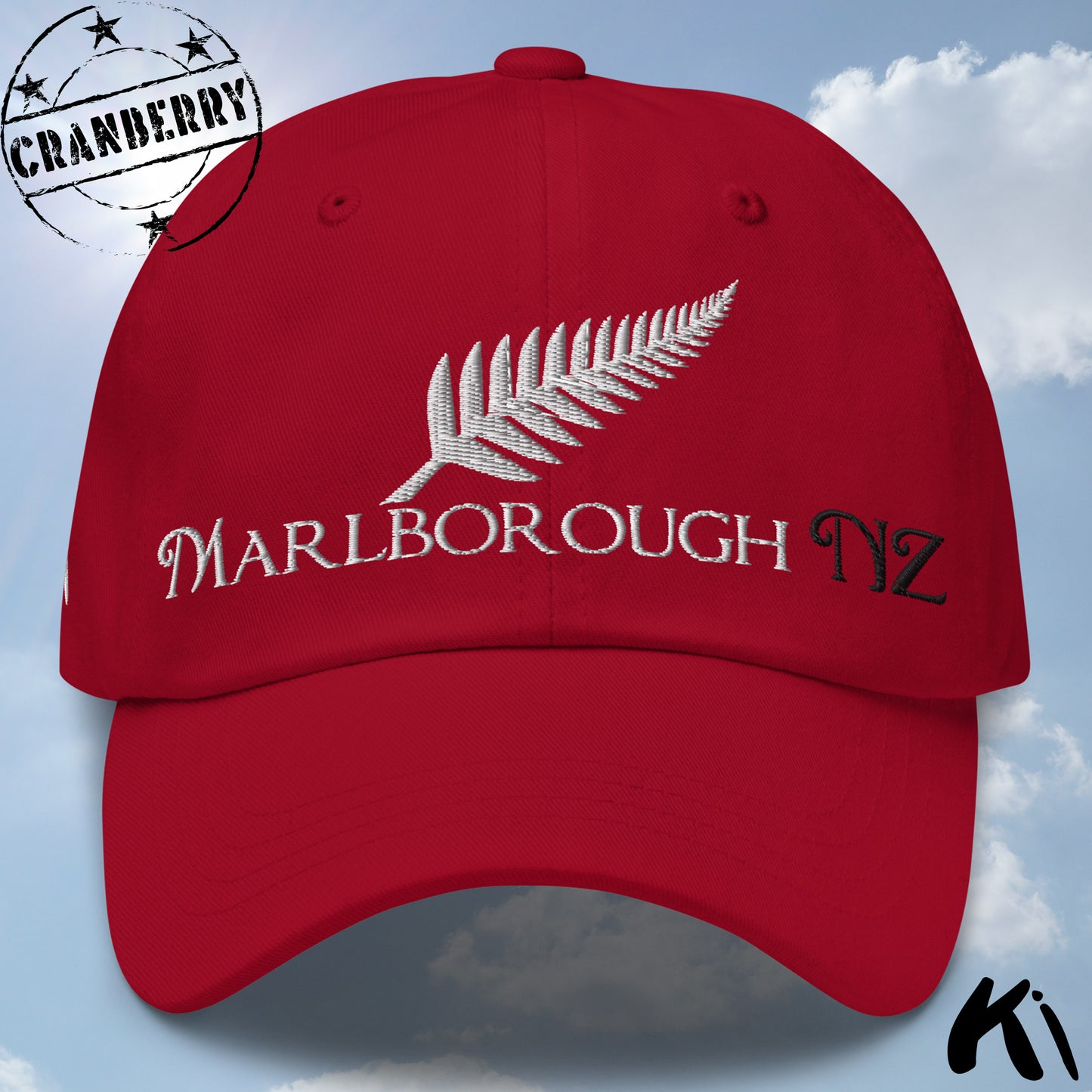 MARLBOROUGH NZ Silver Fern Embroidered Cap / Dad Hat