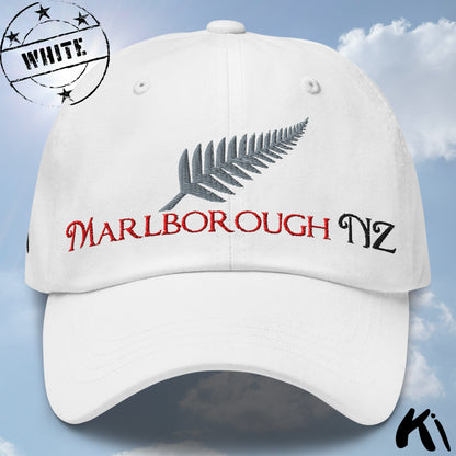 MARLBOROUGH NZ Silver Fern Embroidered Cap / Dad Hat