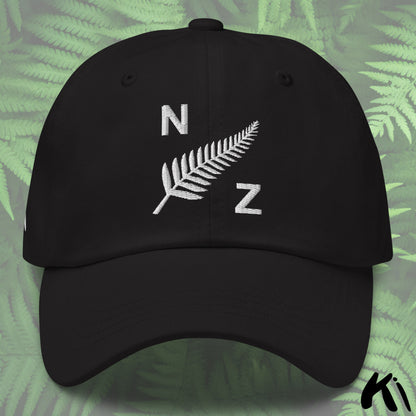 NZ SILVER FERN Retro Style Embroidered Dad Hat