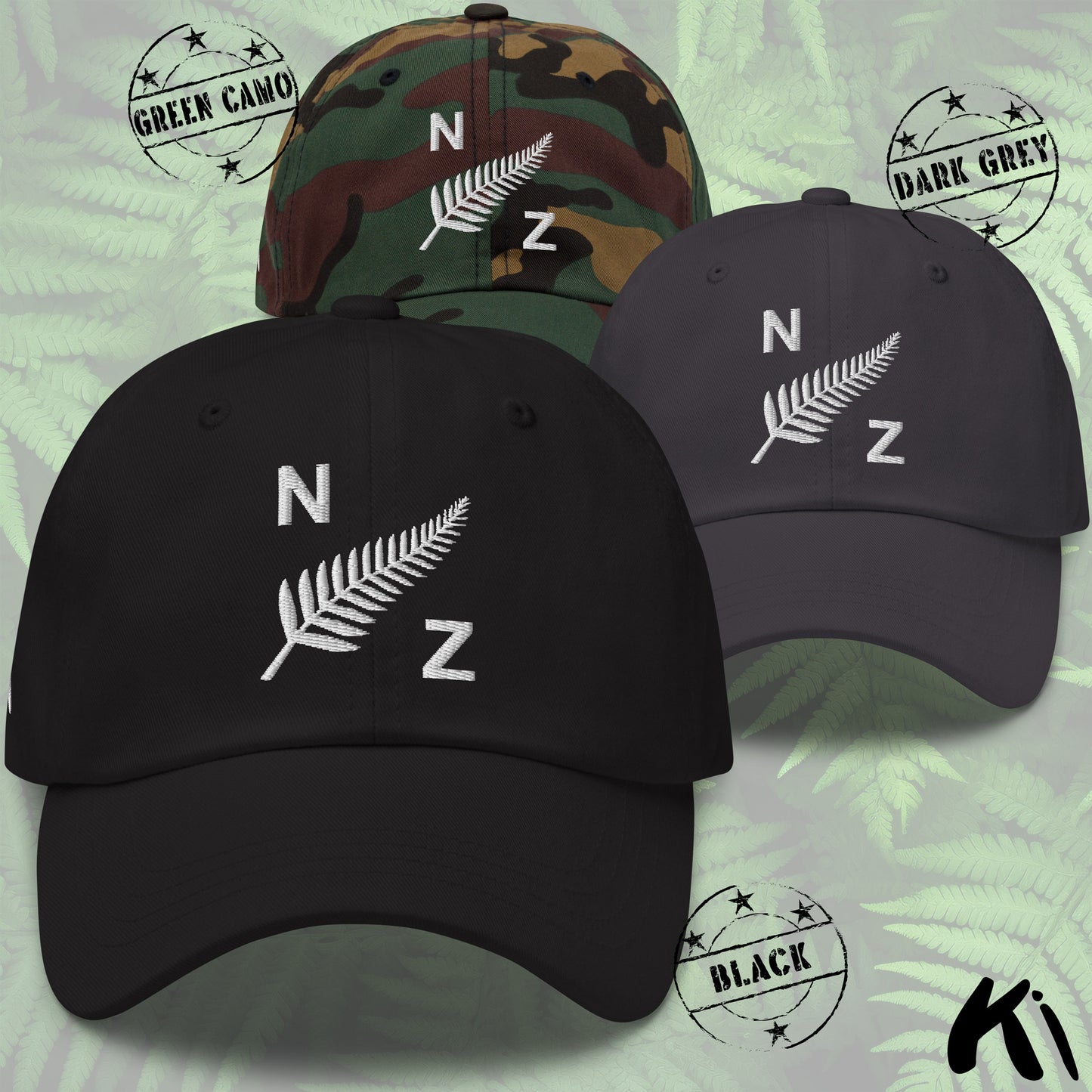 NZ SILVER FERN Retro Style Embroidered Dad Hat