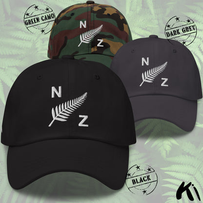 NZ SILVER FERN Retro Style Embroidered Dad Hat