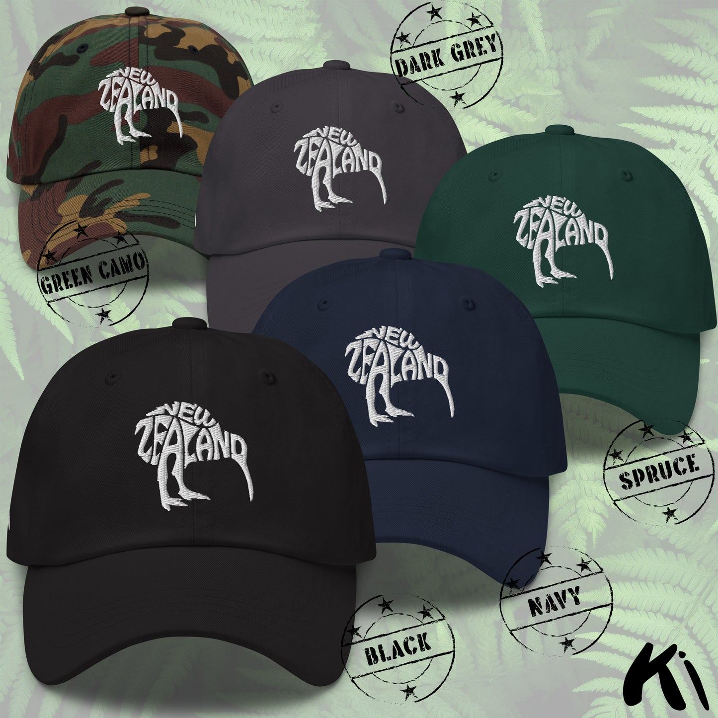 NEW ZEALAND KIWI Embroidered Dad Hat