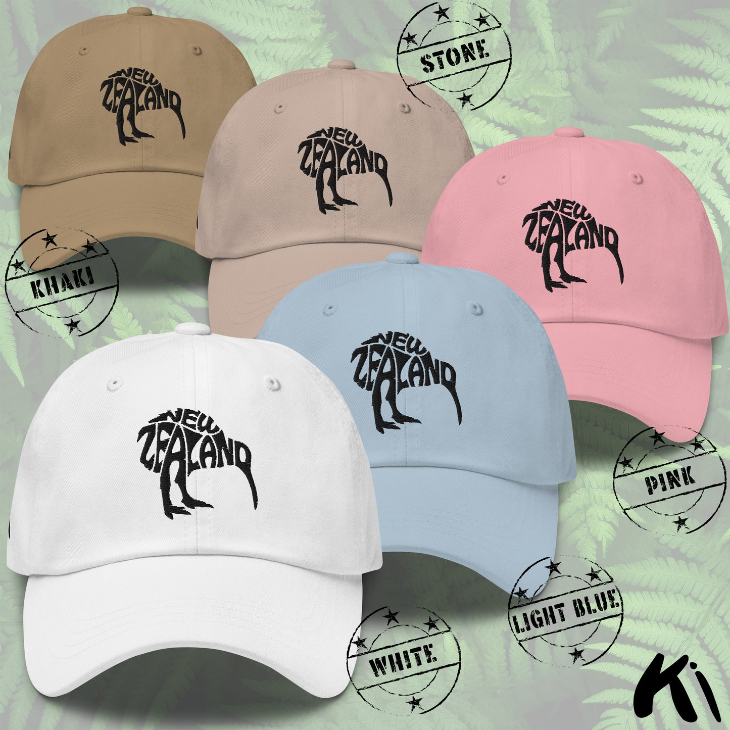 NEW ZEALAND KIWI Embroidered Dad Hat