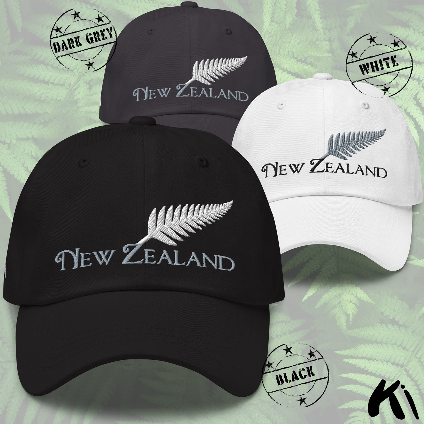 SILVER FERN NEW ZEALAND Embroidered Dad Hat