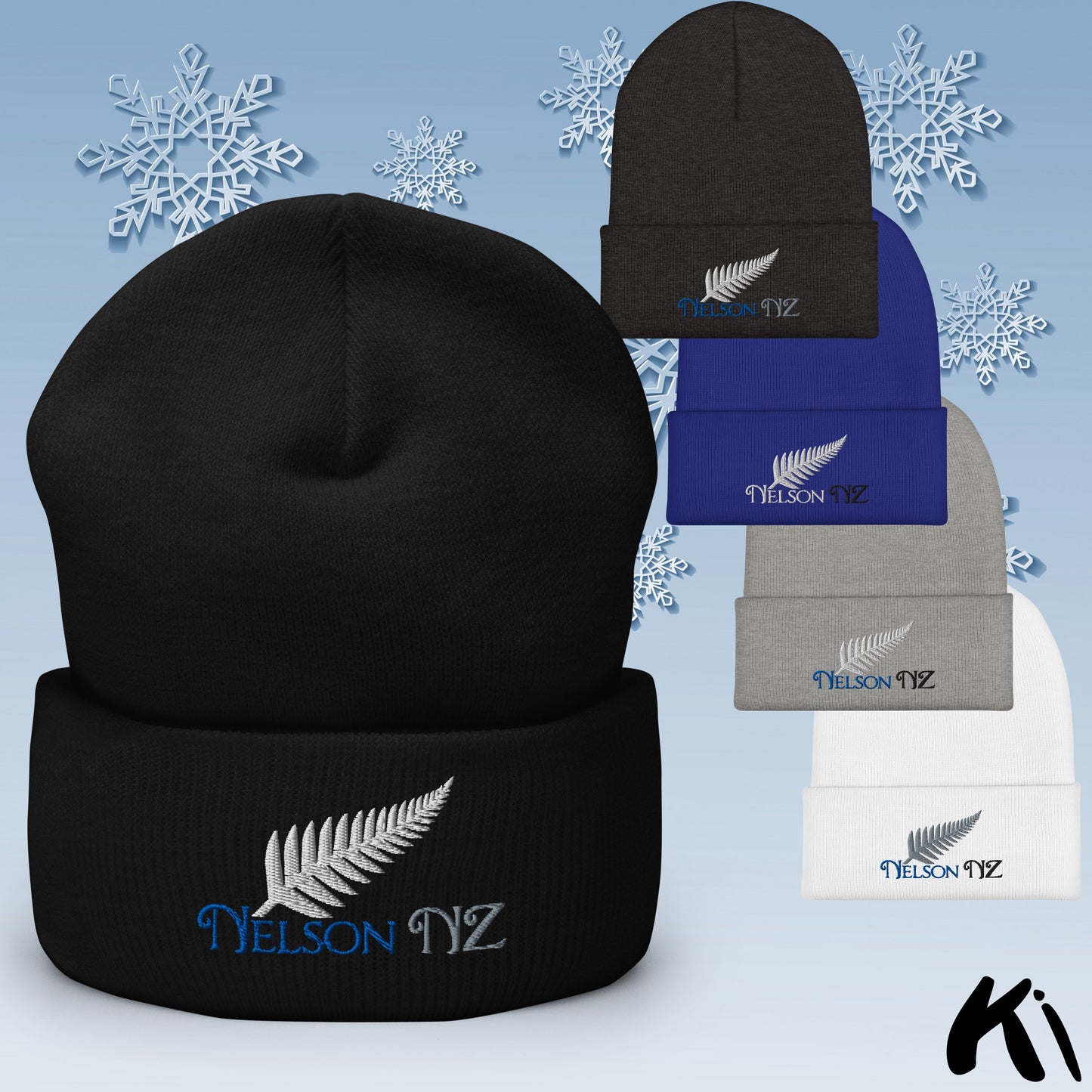 NELSON NZ Silver Fern Cuffed Beanie
