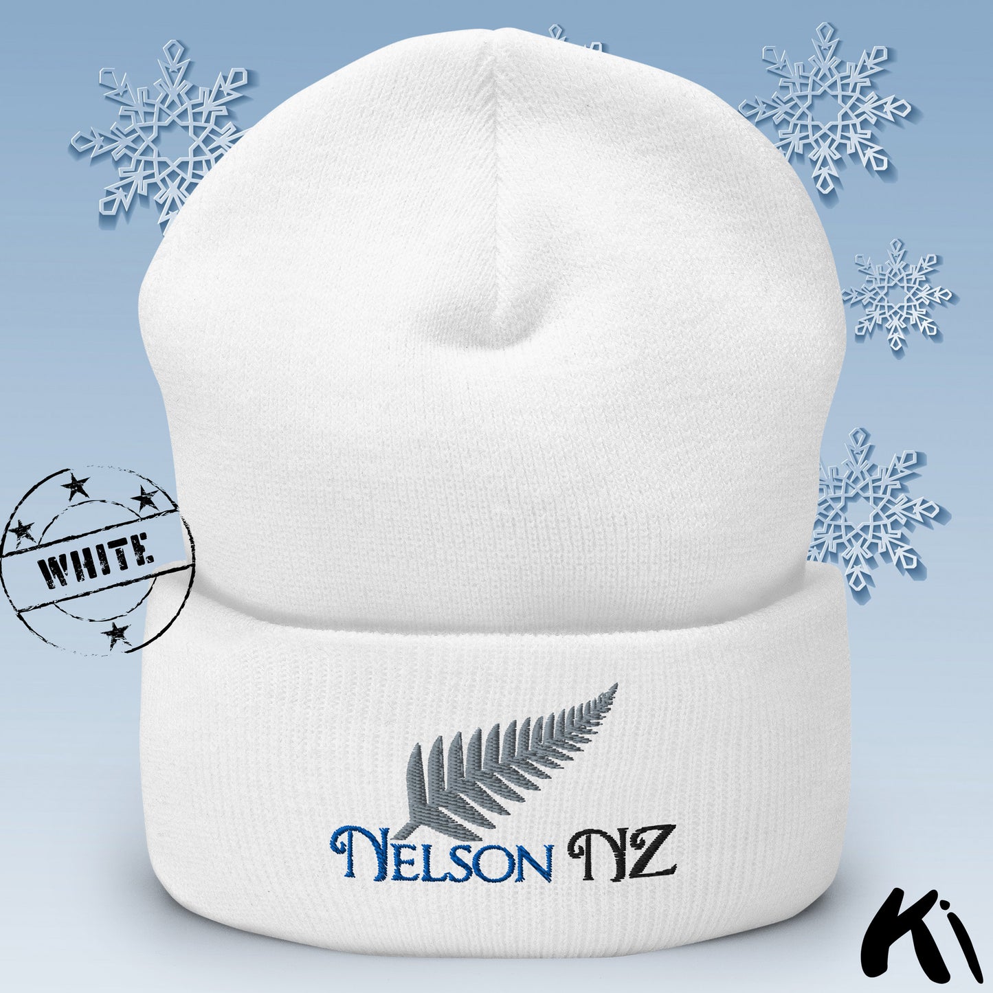 NELSON NZ Silver Fern Cuffed Beanie