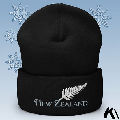SILVER FERN NEW ZEALAND Embroidered Beanie