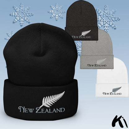 SILVER FERN NEW ZEALAND Embroidered Beanie