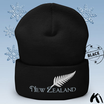 SILVER FERN NEW ZEALAND Embroidered Beanie