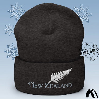 SILVER FERN NEW ZEALAND Embroidered Beanie