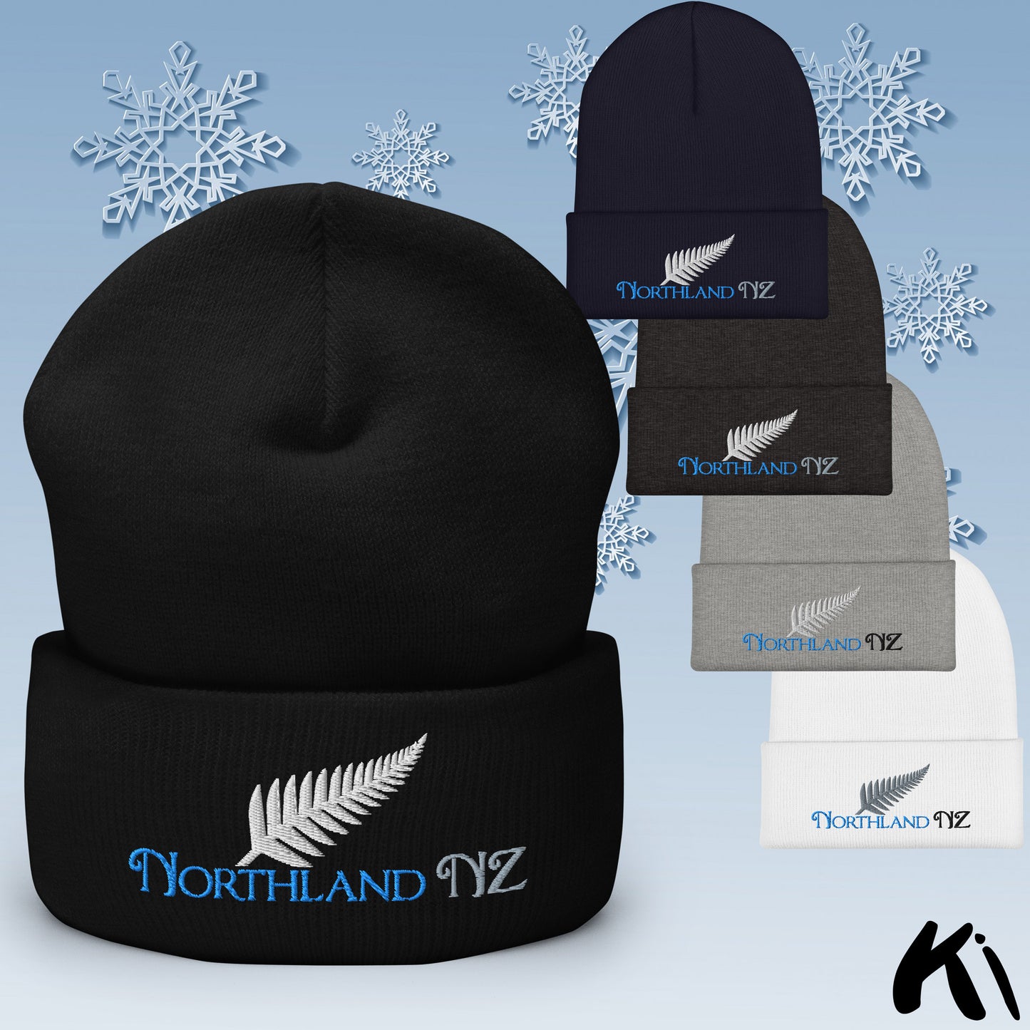 NORTHLAND NZ Silver Fern Cuffed Beanie