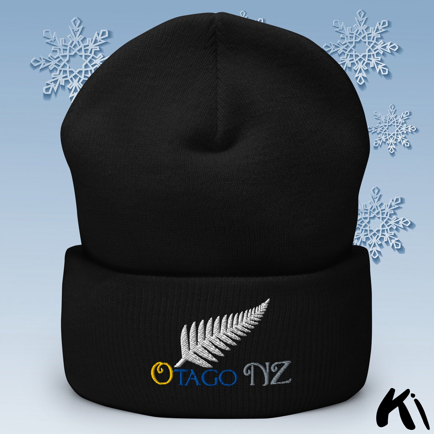 OTAGO NZ Silver Fern Cuffed Beanie